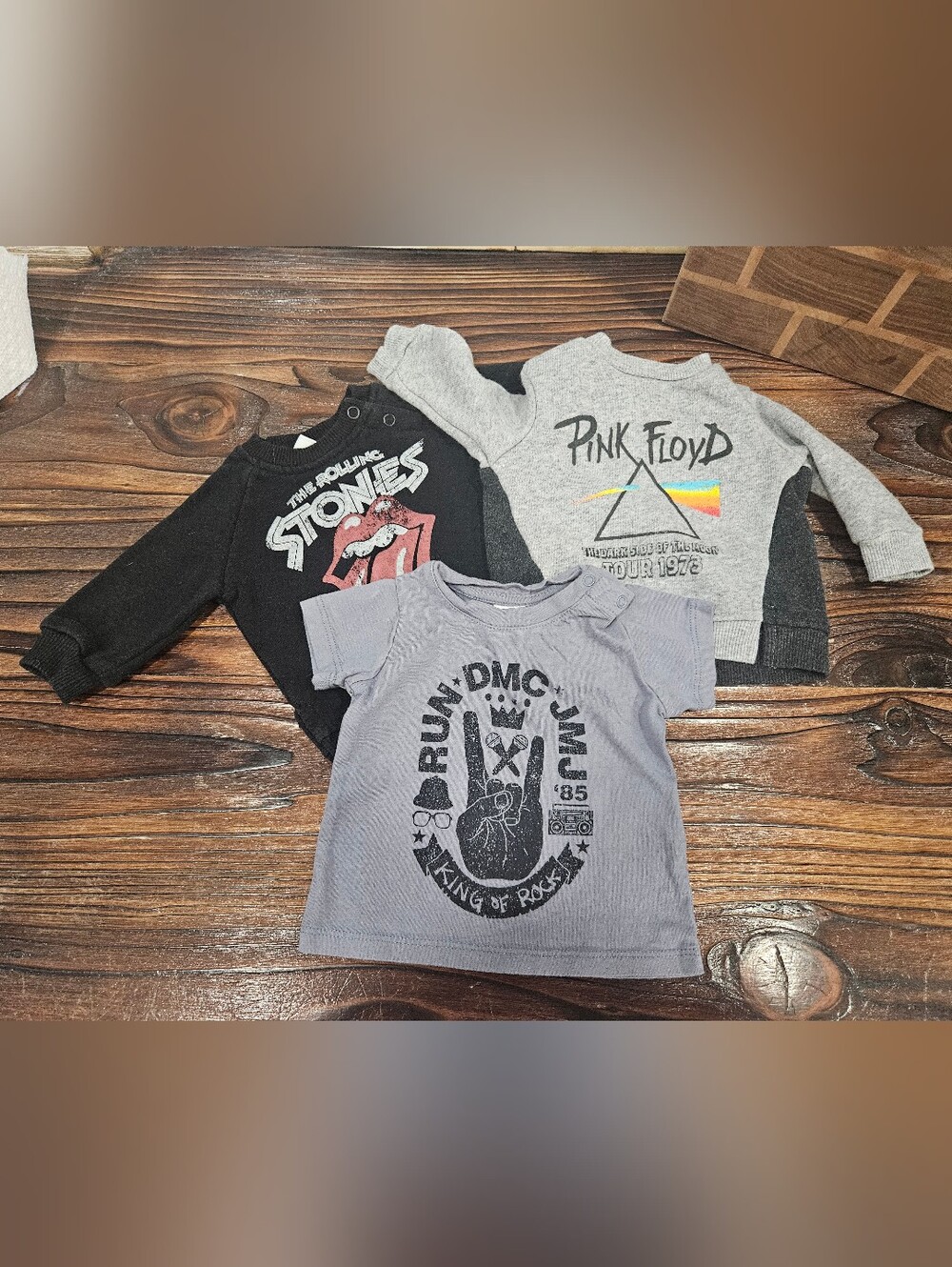 Baby 0-3 months Rolling Stones, Pink Floyd & Run DMC Rock Band Bundle